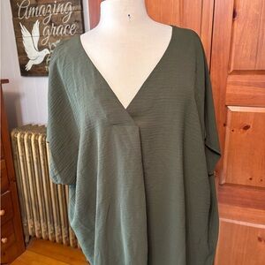 Eesome Green Boxy Blouse with Relaxed Fit